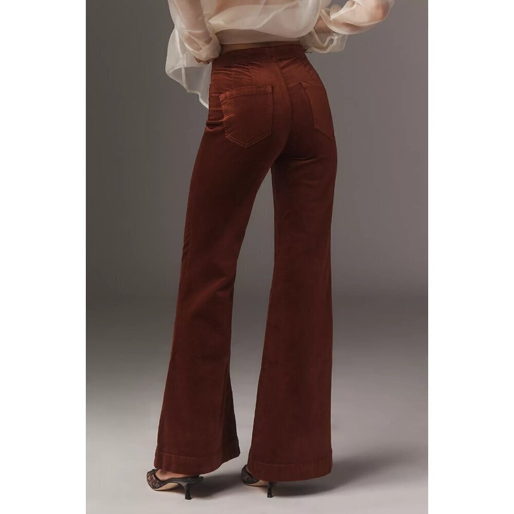 Pilcro Pull-On Mid-Rise Retro Flare Velvet Jeans 29